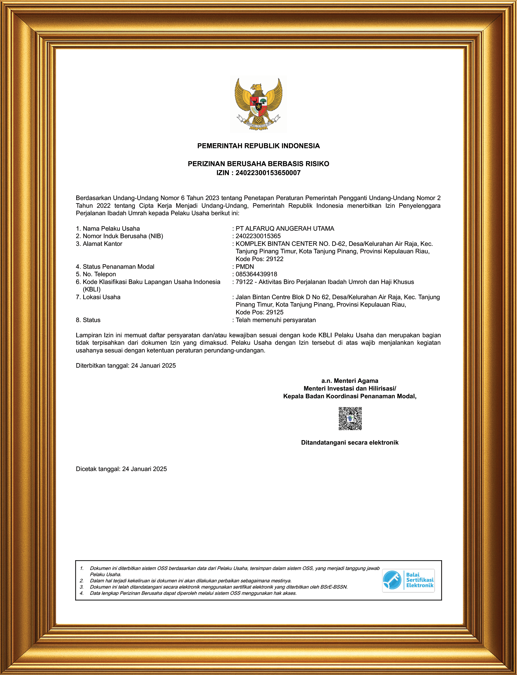 Sertifikat PPIU Resmi