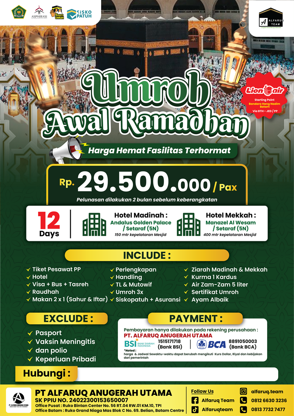 Paket UMROH AWAL RAMADHAN